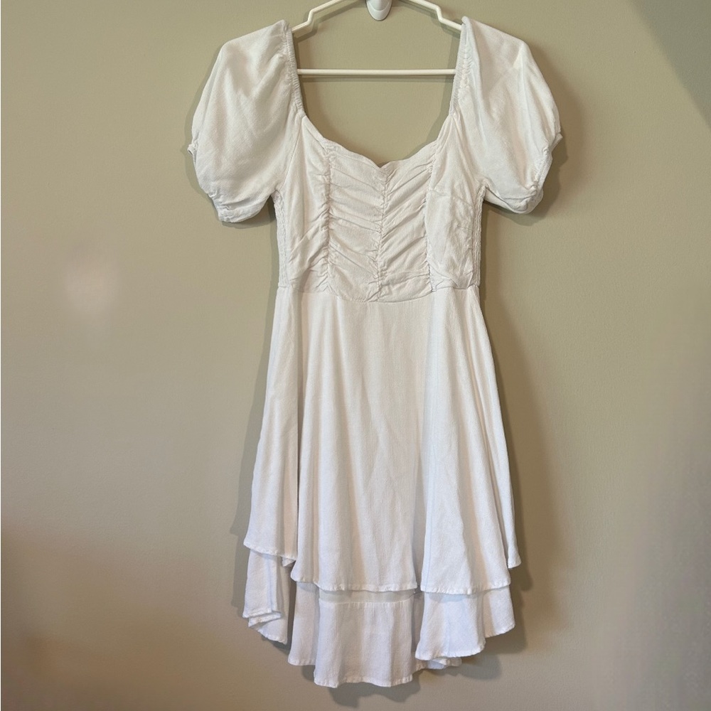 altrd state white dress - puff sleeve - size medium